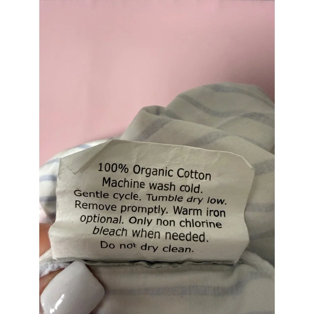 Crate & Kids Organic Cotton Blue Stripe Pillowcase‎ Standard Size Made in India